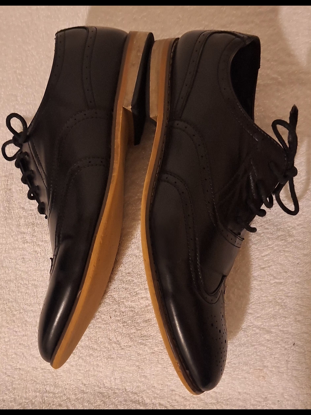 Stacy Adams Black Leather Wingtip Derby Shoes